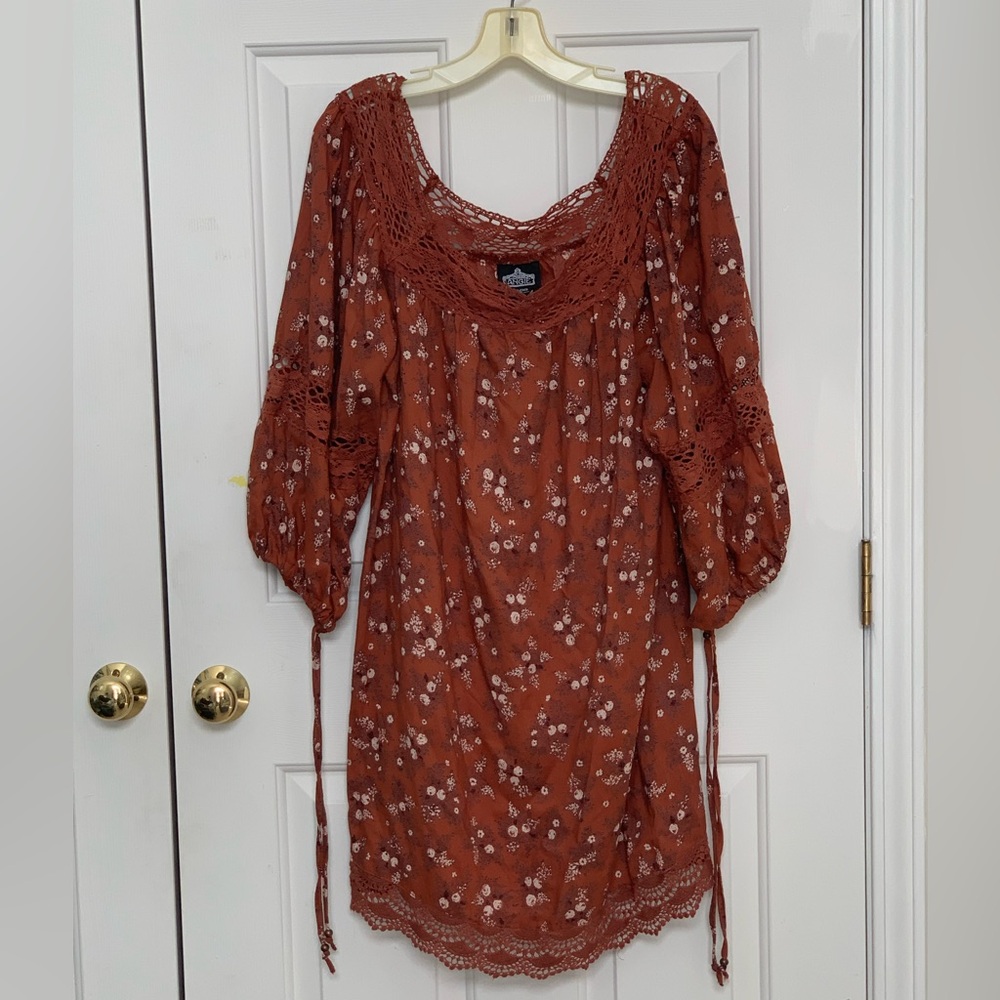 Angie Terracotta Lace Dress  NWT SIZE M